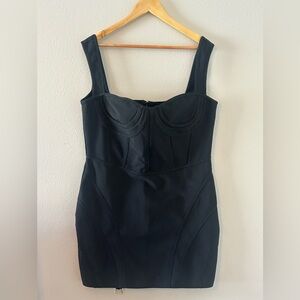 Pretty Little Thing PLUS Black Corset Mini Dress